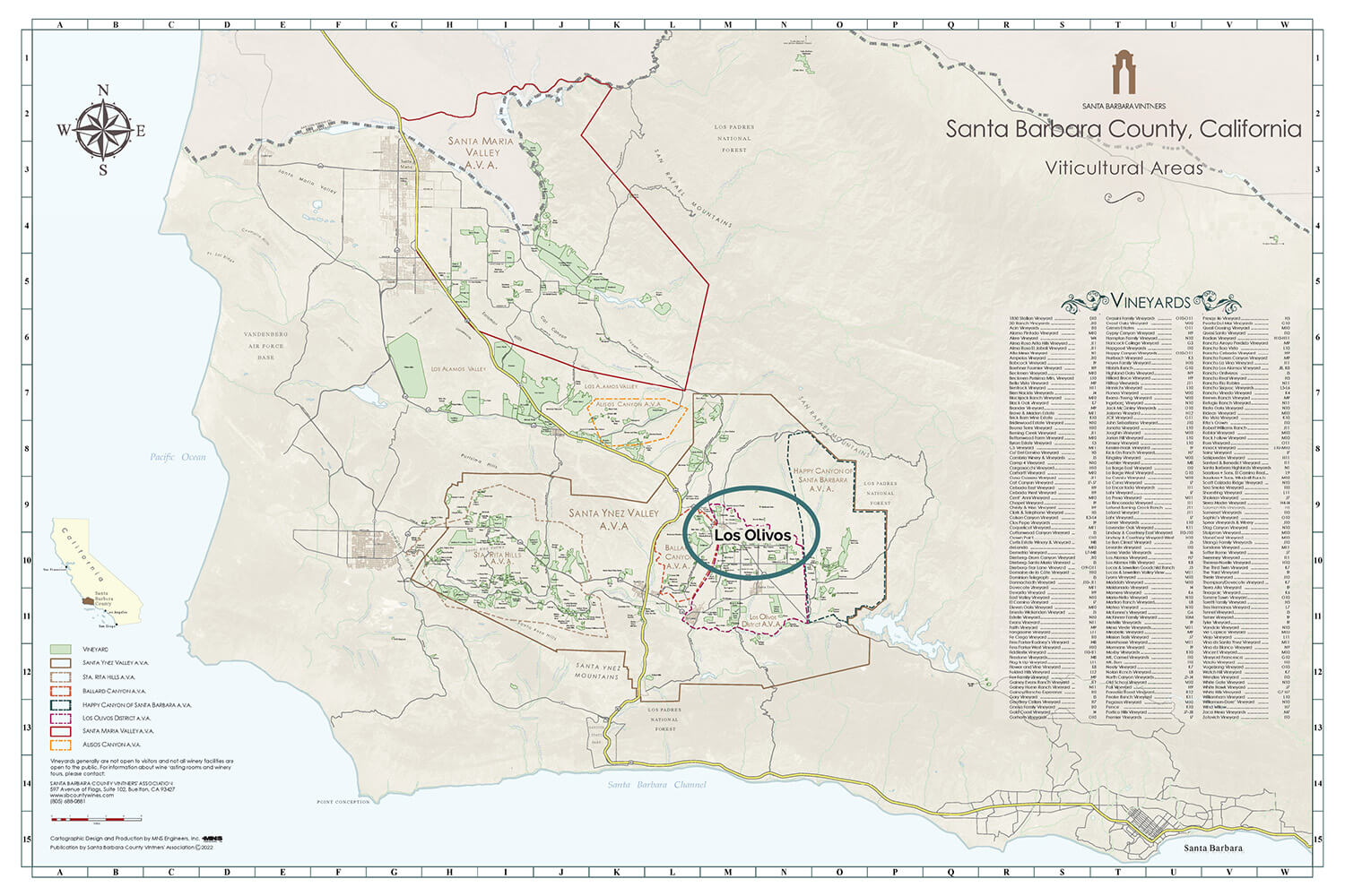 SBCVA Highlighted Map Los Olivos