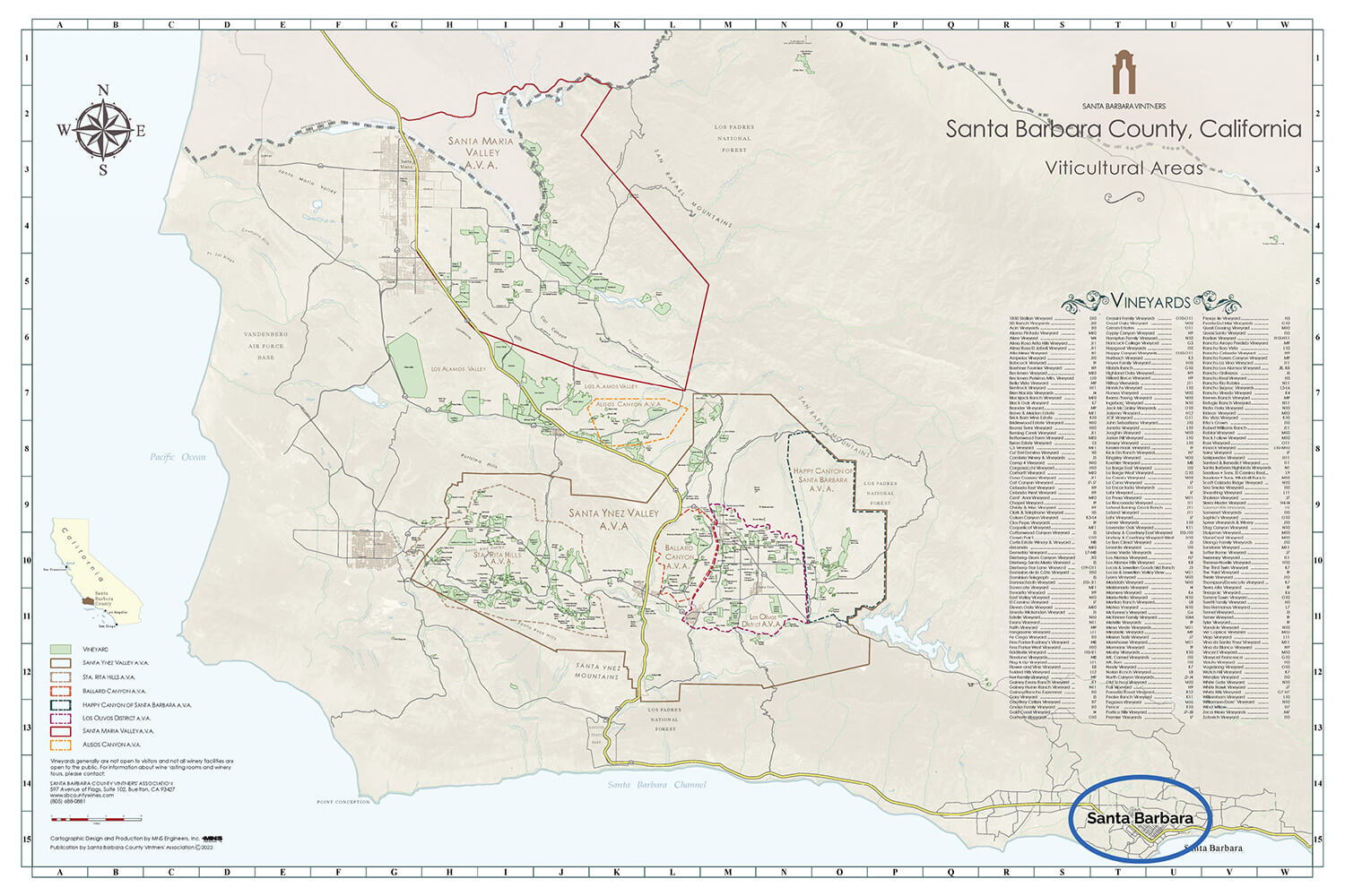 SBCVA Highlighted Map Santa Barbara