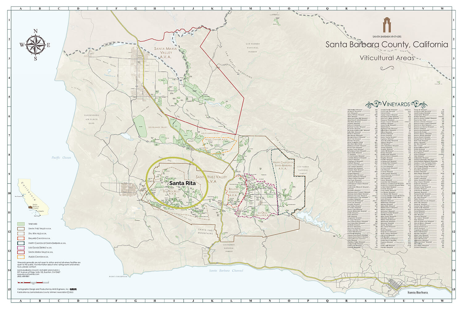 SBCVA Highlighted Map Santa Rita