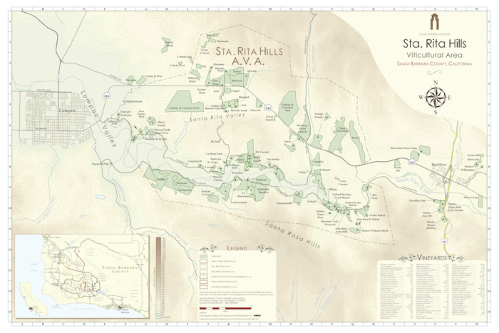 Sta. Rita Hills AVA Map - Santa Barbara County Vintners